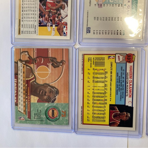 Lot of 9 90s Hakeem Olajuwon NBA Basketball Trading Cards Houston Rockets Akeem - Picture 10 of 16